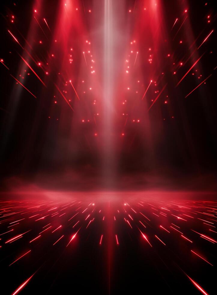 Ai Generative Backdrop Red Spotlights For Flyers, Banner and Backgrounds realistic image ultra hd high design photo