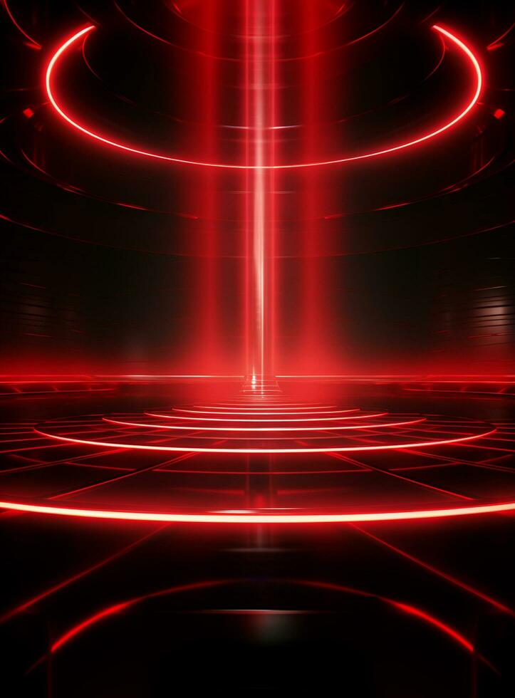 Ai Generative Backdrop Red Spotlights For Flyers, Banner and Backgrounds realistic image ultra hd high design photo