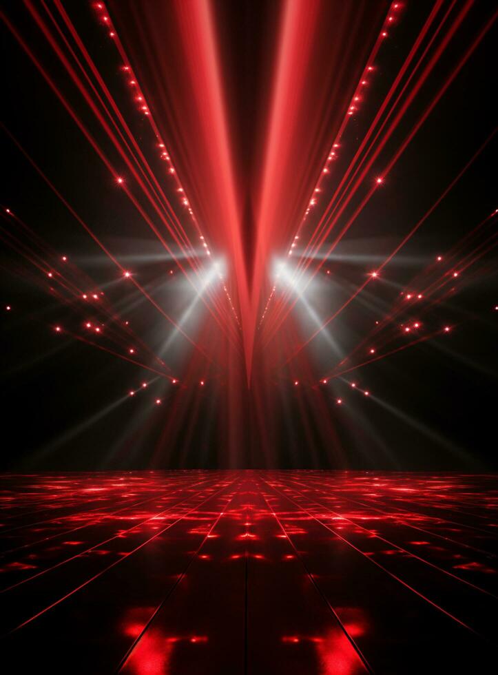 Ai Generative Backdrop Red Spotlights For Flyers, Banner and Backgrounds realistic image ultra hd high design photo