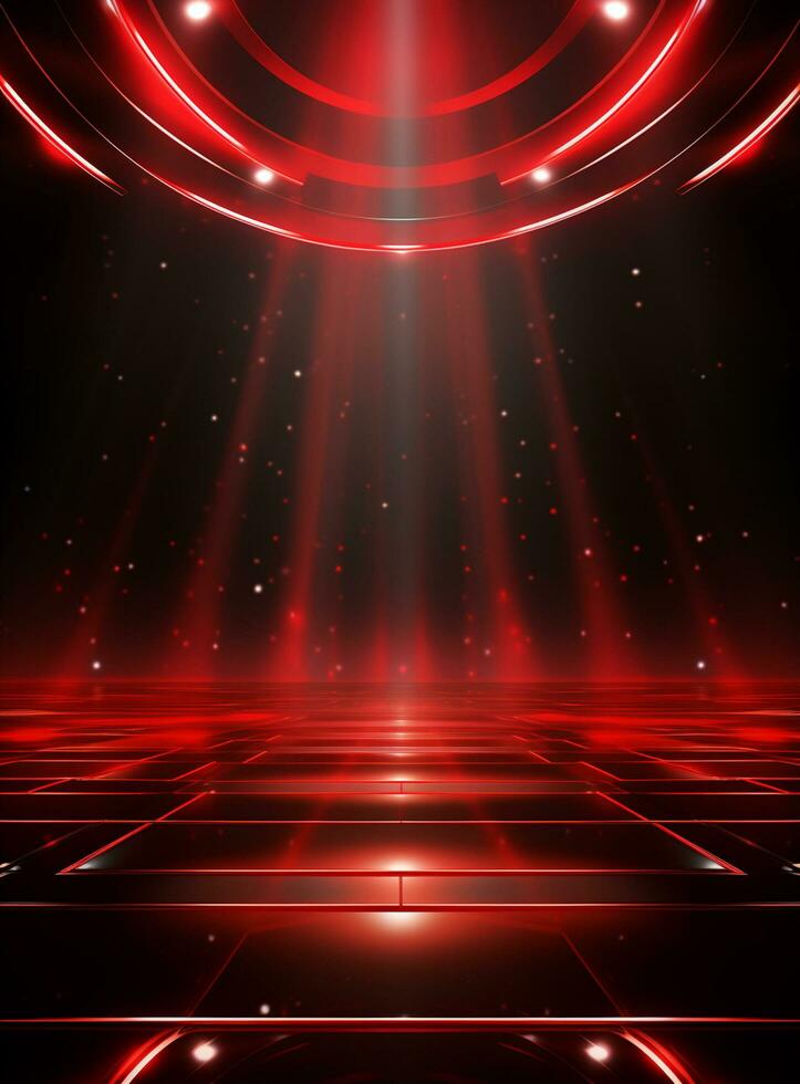 Ai Generative Backdrop Red Spotlights For Flyers, Banner and Backgrounds realistic image ultra hd high design photo