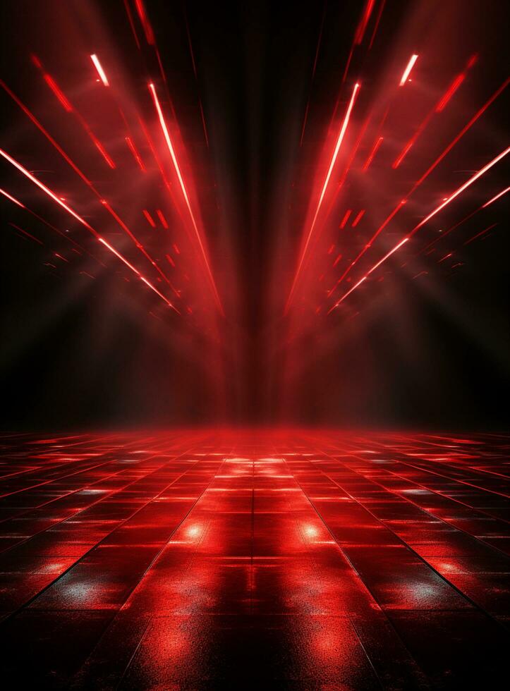 Ai Generative Backdrop Red Spotlights For Flyers, Banner and Backgrounds realistic image ultra hd high design photo