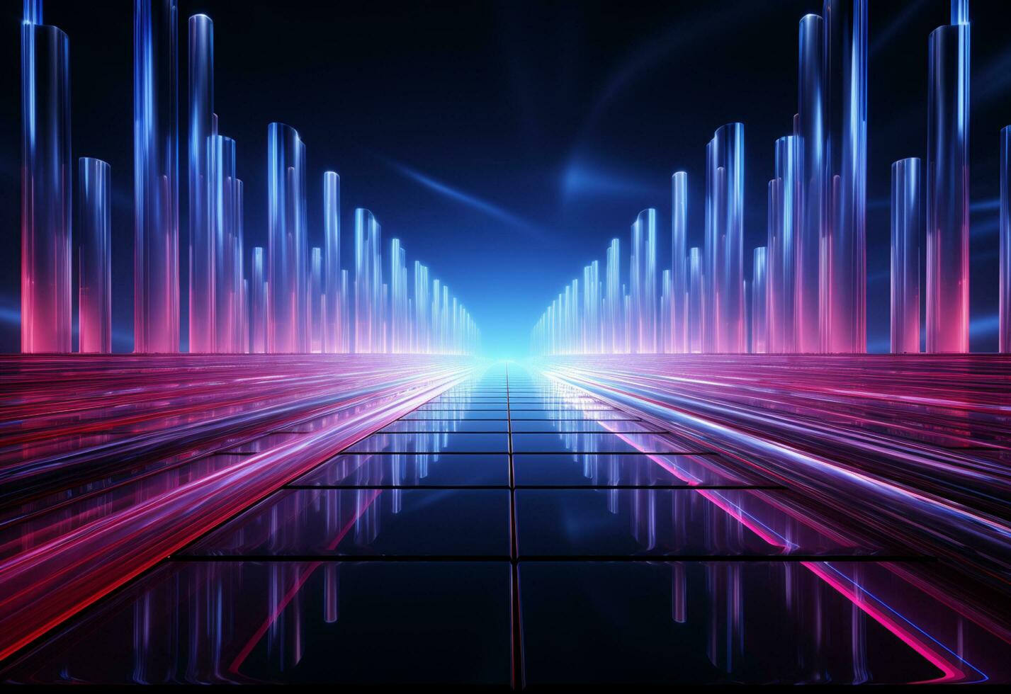 Ai Generated Neon illuminated futuristic backdrop realistic image, ultra hd, high design very detailed photo
