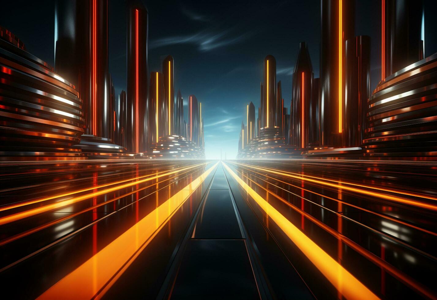 Ai Generative Yellow and red Neon illuminated futuristic backdrop realistic image- ultra hd- high design photo