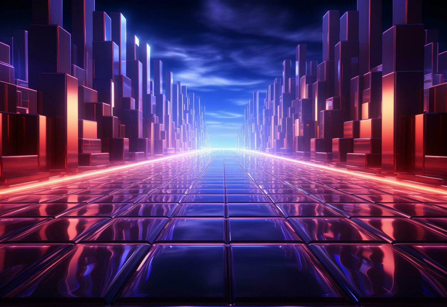 Ai Generated Neon illuminated futuristic backdrop realistic image, ultra hd, high design very detailed photo