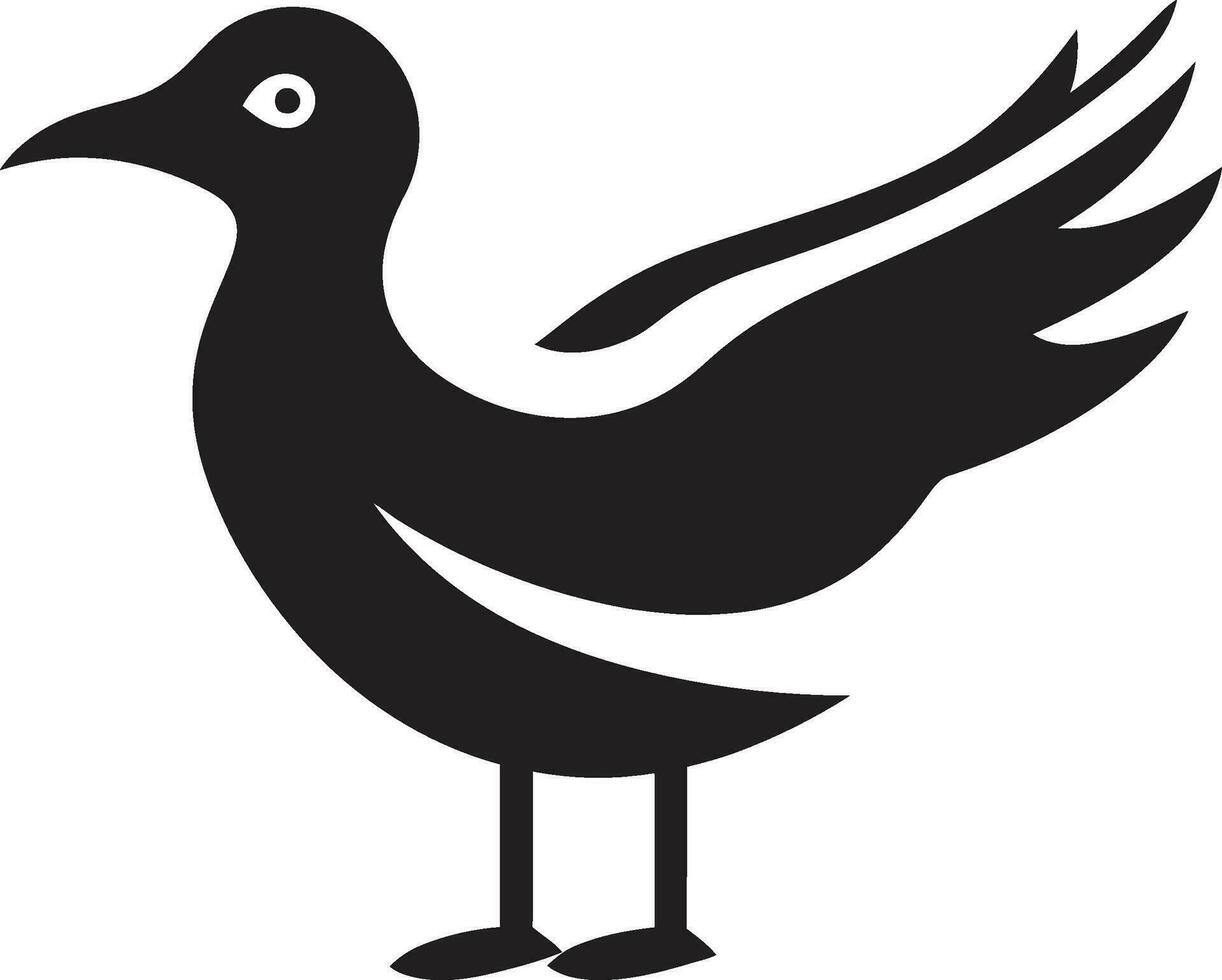 esculpido intriga Gaviota icono en ónix aéreo elegancia soltado negro emblema en Gaviota vector