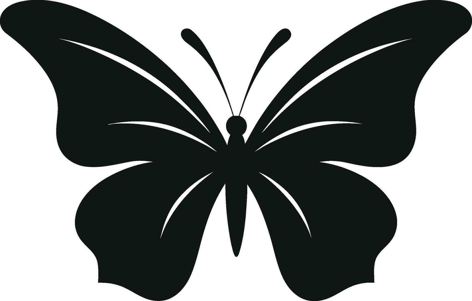 Black Butterfly Icon A Work of Art in Noir Graceful Flutter Black Vector Butterfly Symbol