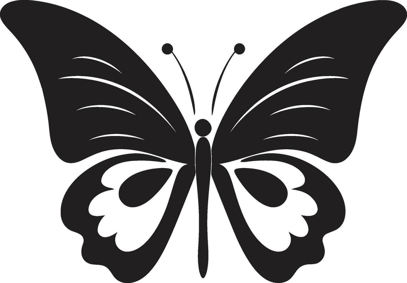 Mystique Takes Flight Black Vector Emblem Crafted Beauty Butterfly Icon in Noir