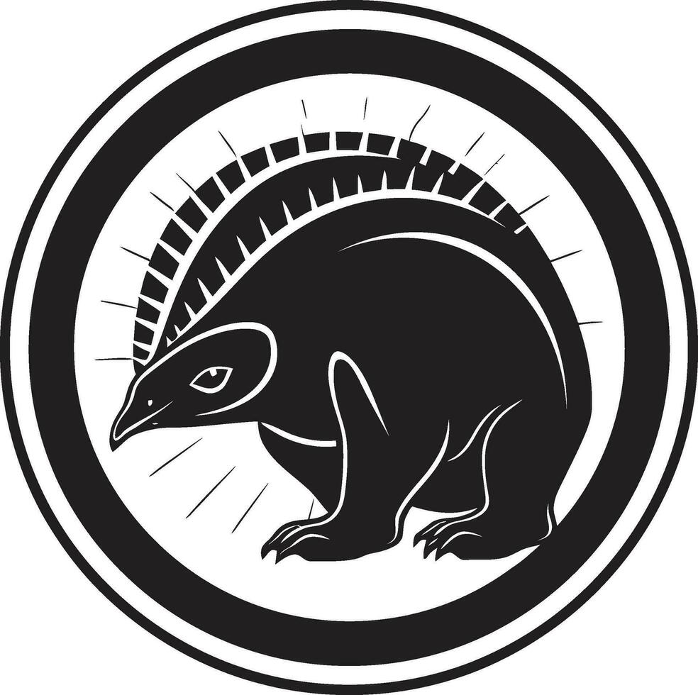Sculpted Resilience Black Armadillo Icon Armadillo Silhouette in Black Bold and Beautiful vector