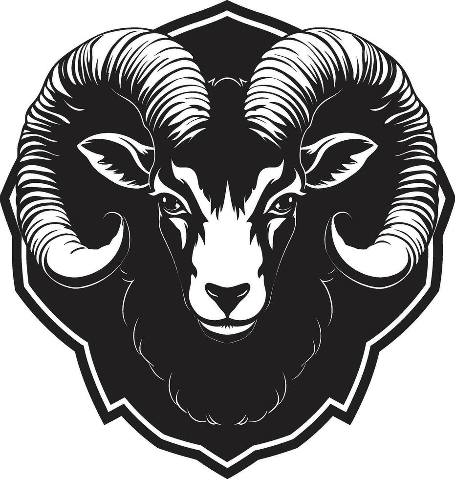 Elegant Vector Sheep Dark Delight Ebon Excellence Emblem Midnight Sheep