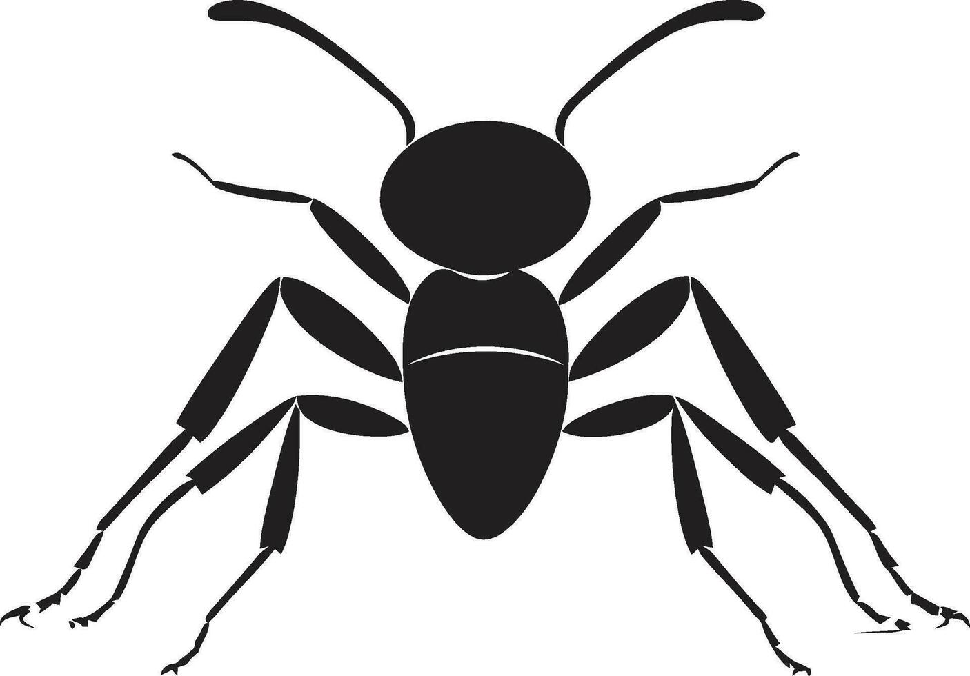 Elegant Ant Emblem Black Vector Logo Design Ant Icon in Vector Bold and Beautiful Black Design