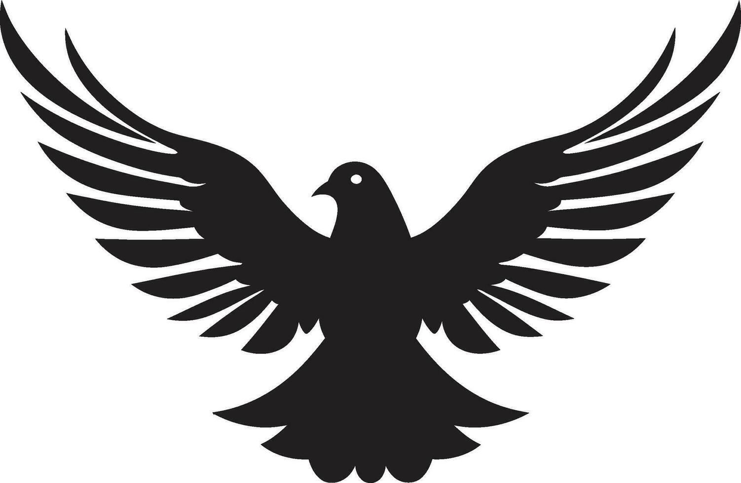 Hand Drawn Black Dove Vector Logo A Personal and Unique Design Calligraphic Black Dove Vector Logo A Beautiful and Elegant Design