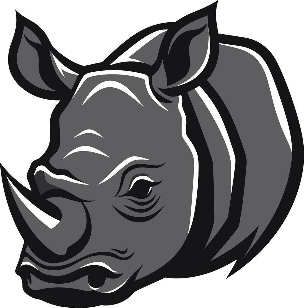esculpido elegancia en salvaje sonido un símbolo de armonioso belleza en negro sabana sinfonía rinocerontes majestuoso melódico diseño en negro vector
