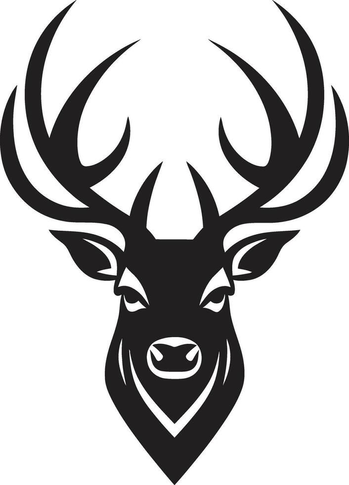 Noir Deer Icon A Modern Wildlife Masterpiece Intricate Artistry Black Deer Emblems Precision vector