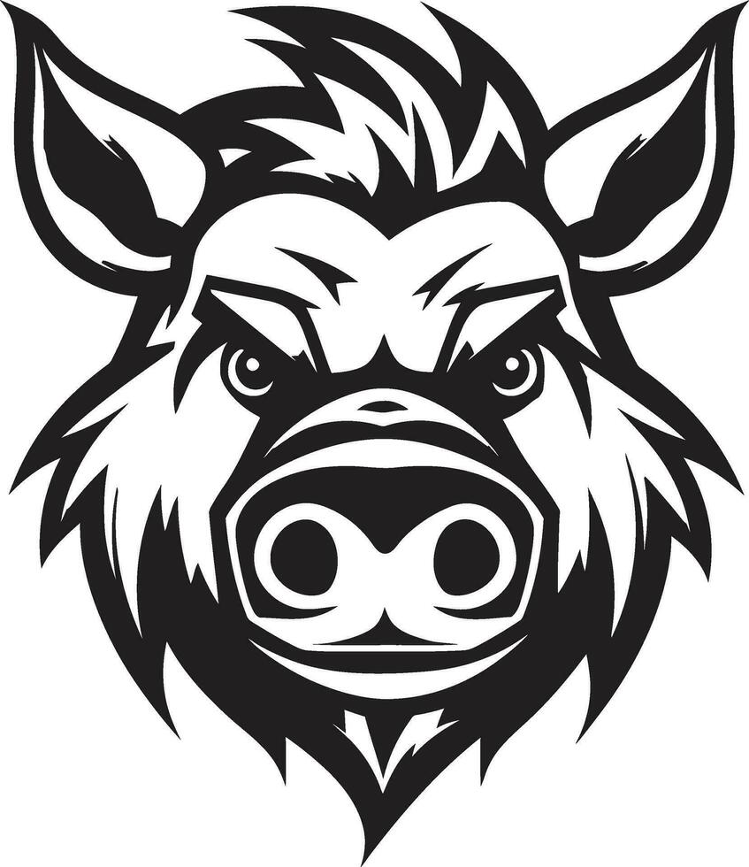 Piggy in the Limelight Bold Black Swine Symbol vector