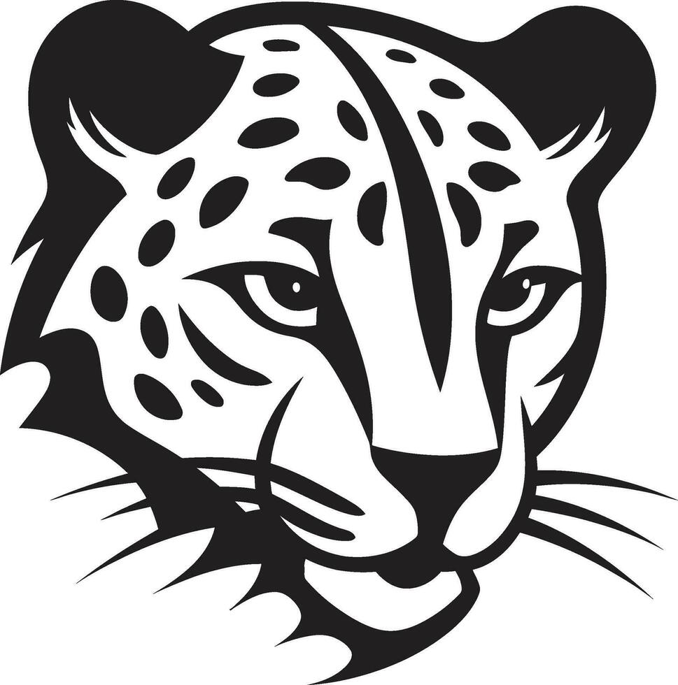 Whiskered Elegance in Vector Form Sleek and Geometric Cheetah Design