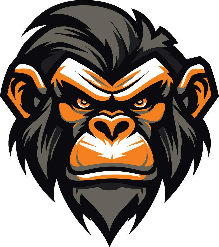 Cartoon orangutan head mascot 20003623 Vector Art at Vecteezy