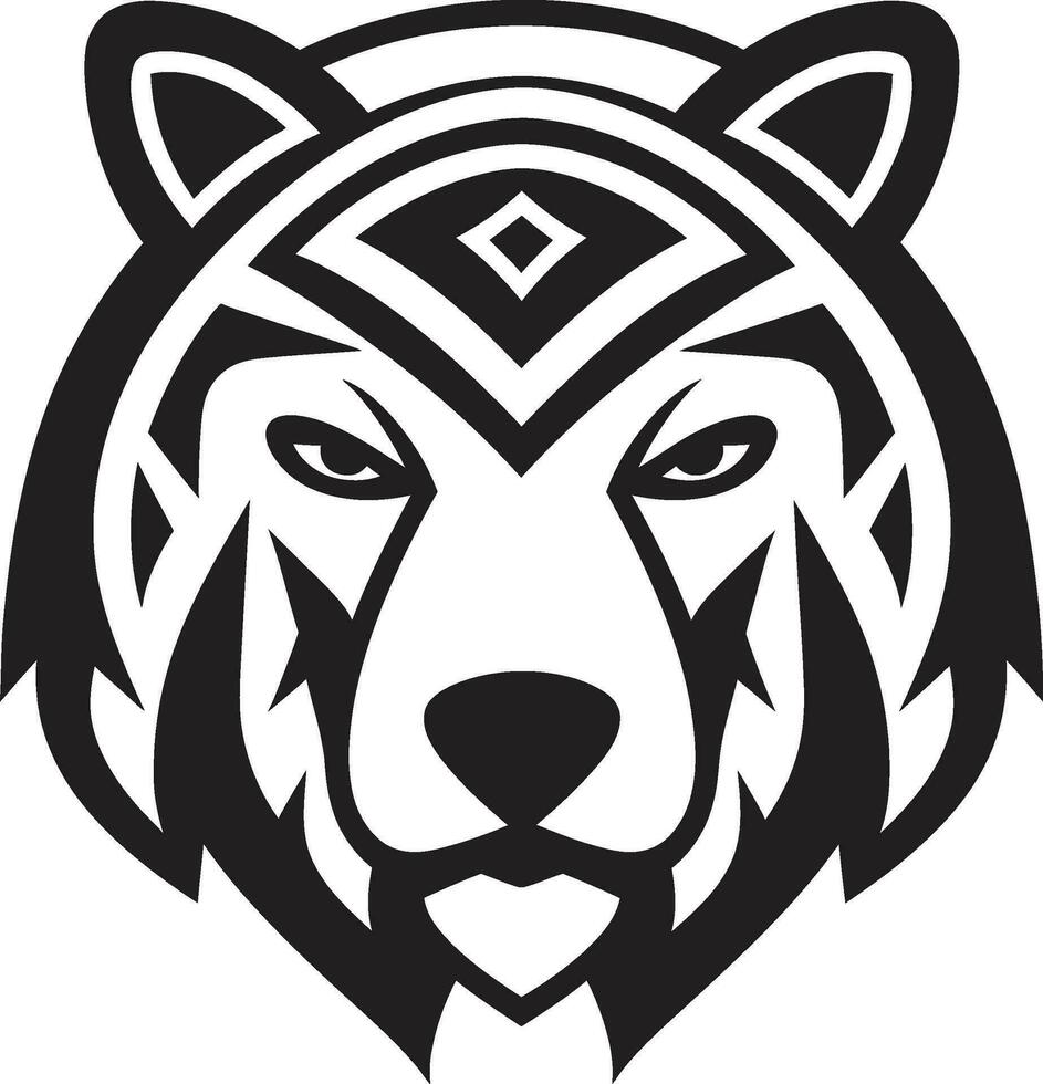 oso clan insignias oso cabeza monograma vector