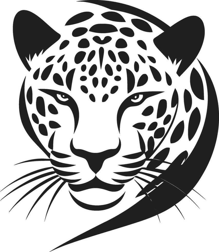 The Feral Stalker Black Vector Leopard Icon Elegant Ferocity Black Leopard Emblem