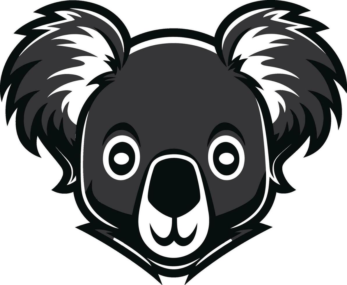 Mysterious Monochrome Mark of the Koala Koalas Fluff and Eucalyptus Emblem vector