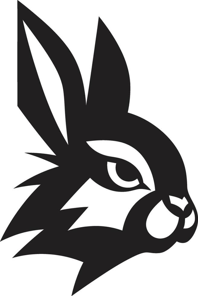 Geometric Black Rabbit Logo Graceful Rabbit Vector Design