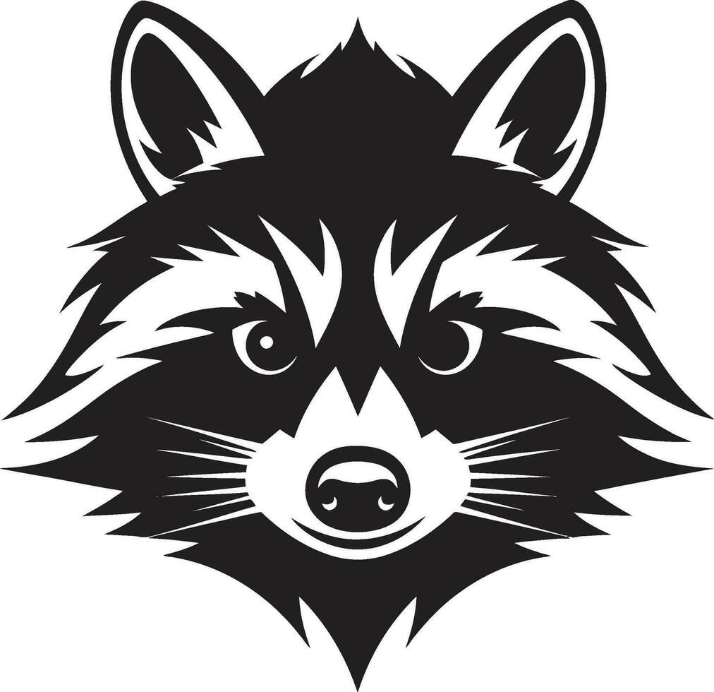 Vibrant Raccoon Crest Whimsical Black Masked Bandit Insignia vector