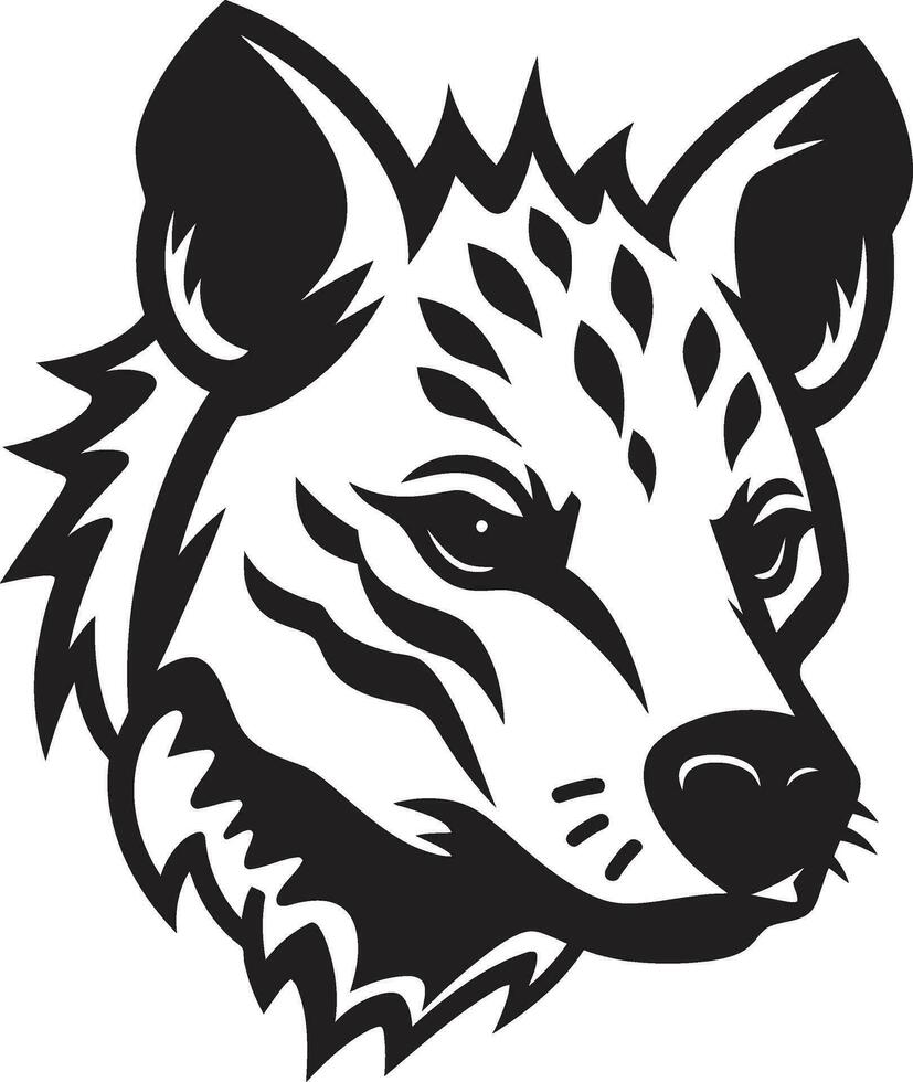 Silhouette of a Sneaky Predator Vectorized Monochrome Hyena Icon vector