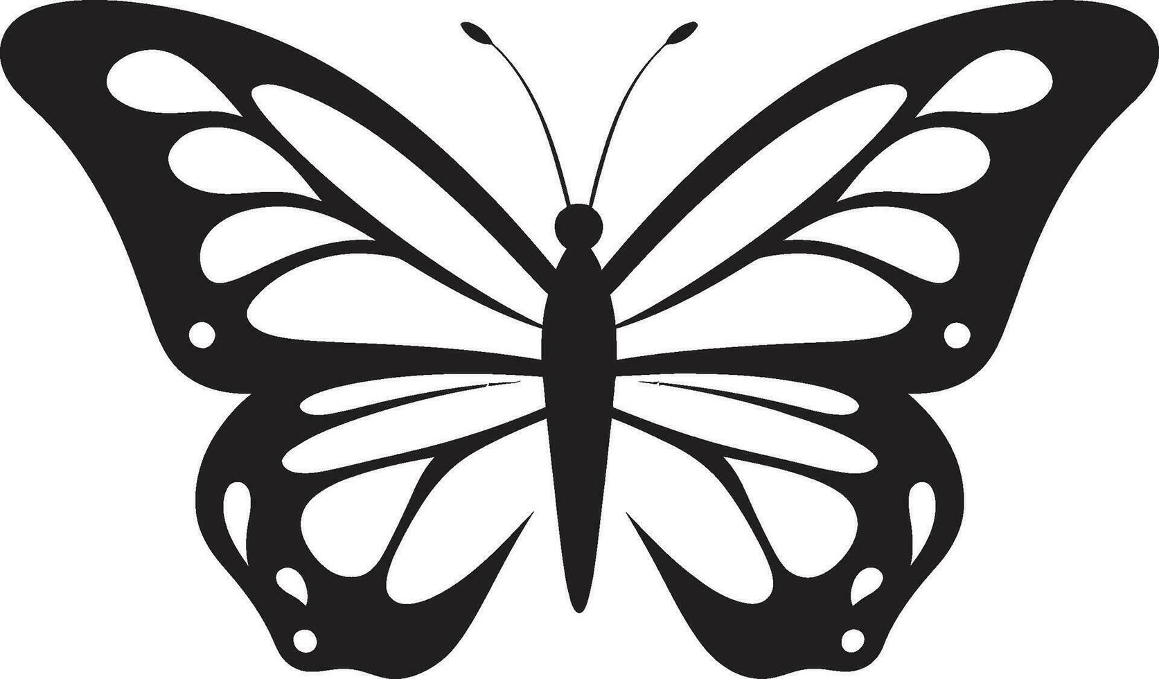 Sleek and Mysterious Black Butterfly Icon Noir Beauty in Shadows Butterfly Symbol vector