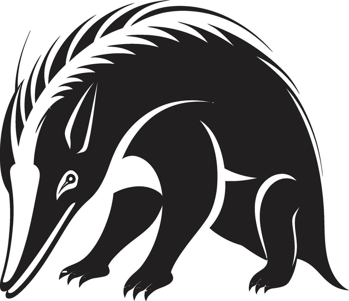 elegancia en sencillez negro oso hormiguero vector símbolo moderno negro oso hormiguero un logo de fuerza y gracia