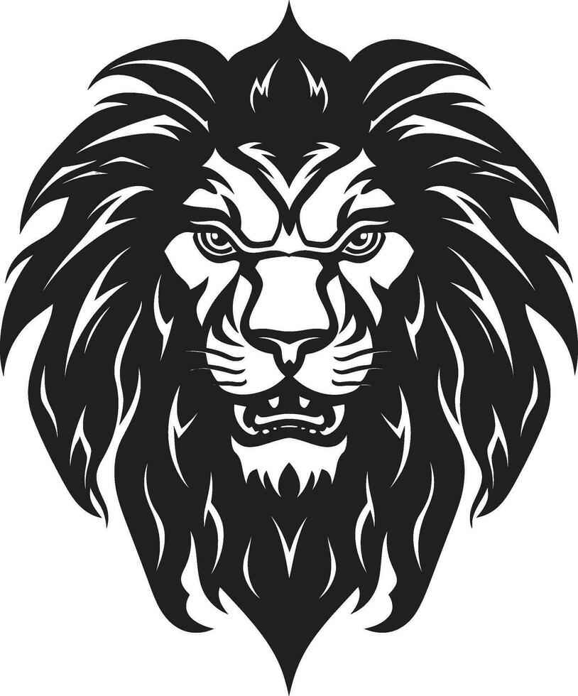 salvaje majestad negro vector león emblema en el merodear león icono excelencia