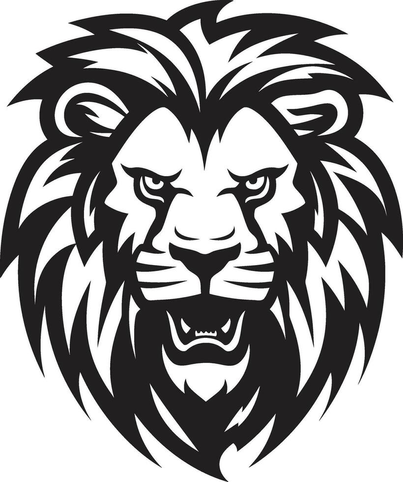 orgulloso poder negro vector león logo el emblema de confianza merodeando majestad negro león icono en vector el majestuoso cazador