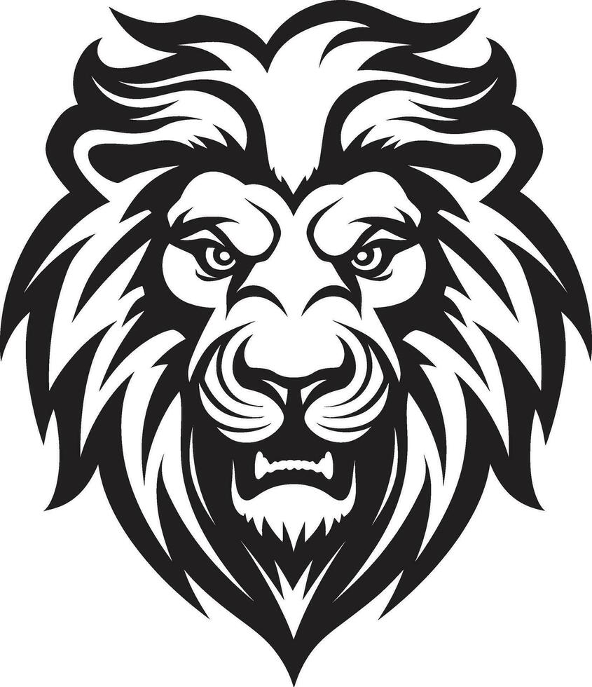 agraciado dominio el salvaje belleza de león logo elegante majestad el agraciado rugido de negro león icono vector