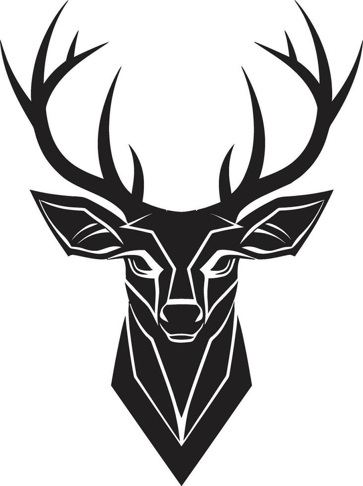 Majestic Wilderness Deer Icon in Noirs Splendor Natures Beauty in Black Deer Emblems Intricate Design vector