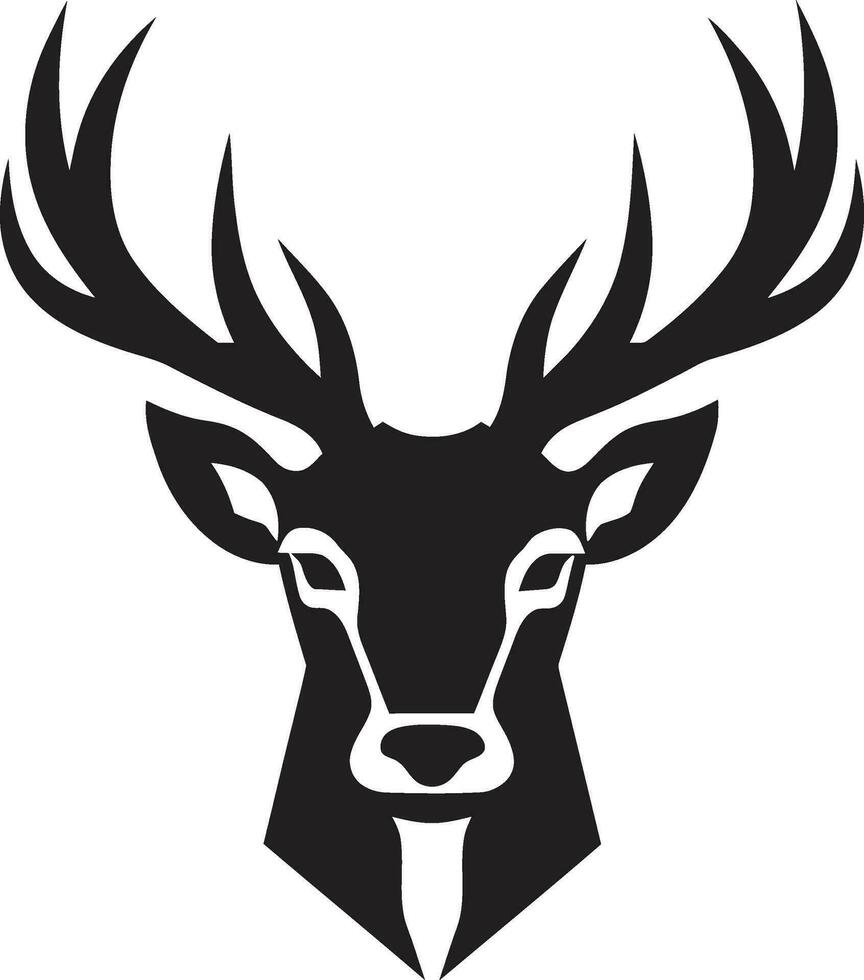 Intricate Artistry in Monochrome Black Deer Emblem Wild Majesty Deer Icon in the Shadows vector