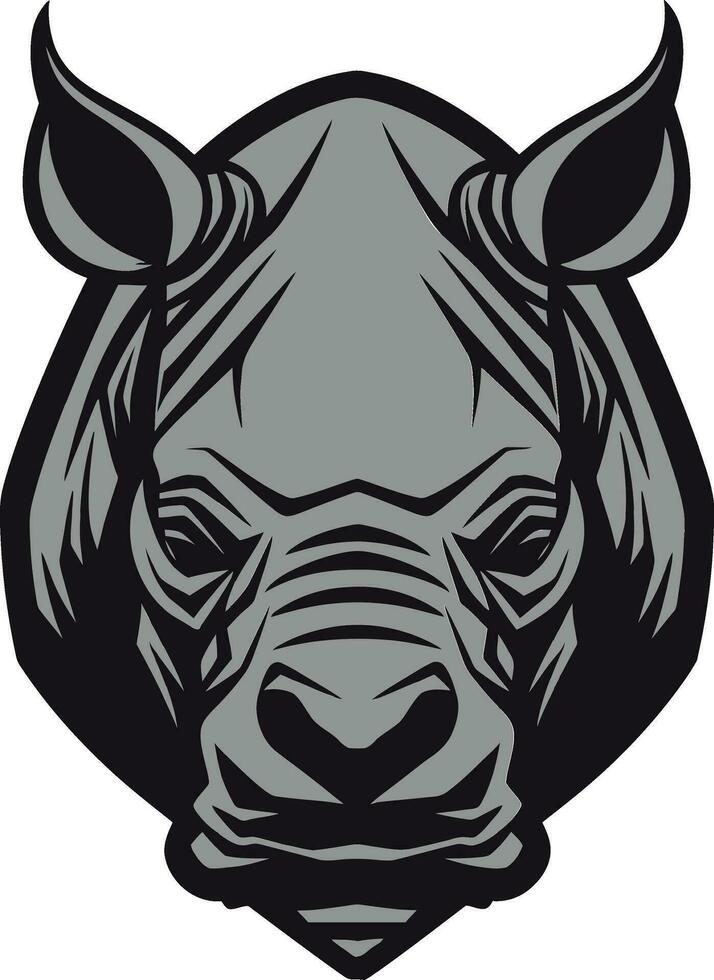 Rhino Serenade Black Vector Logo in Monochrome Serenity in the Savannah Black Emblem in Noirs Beauty
