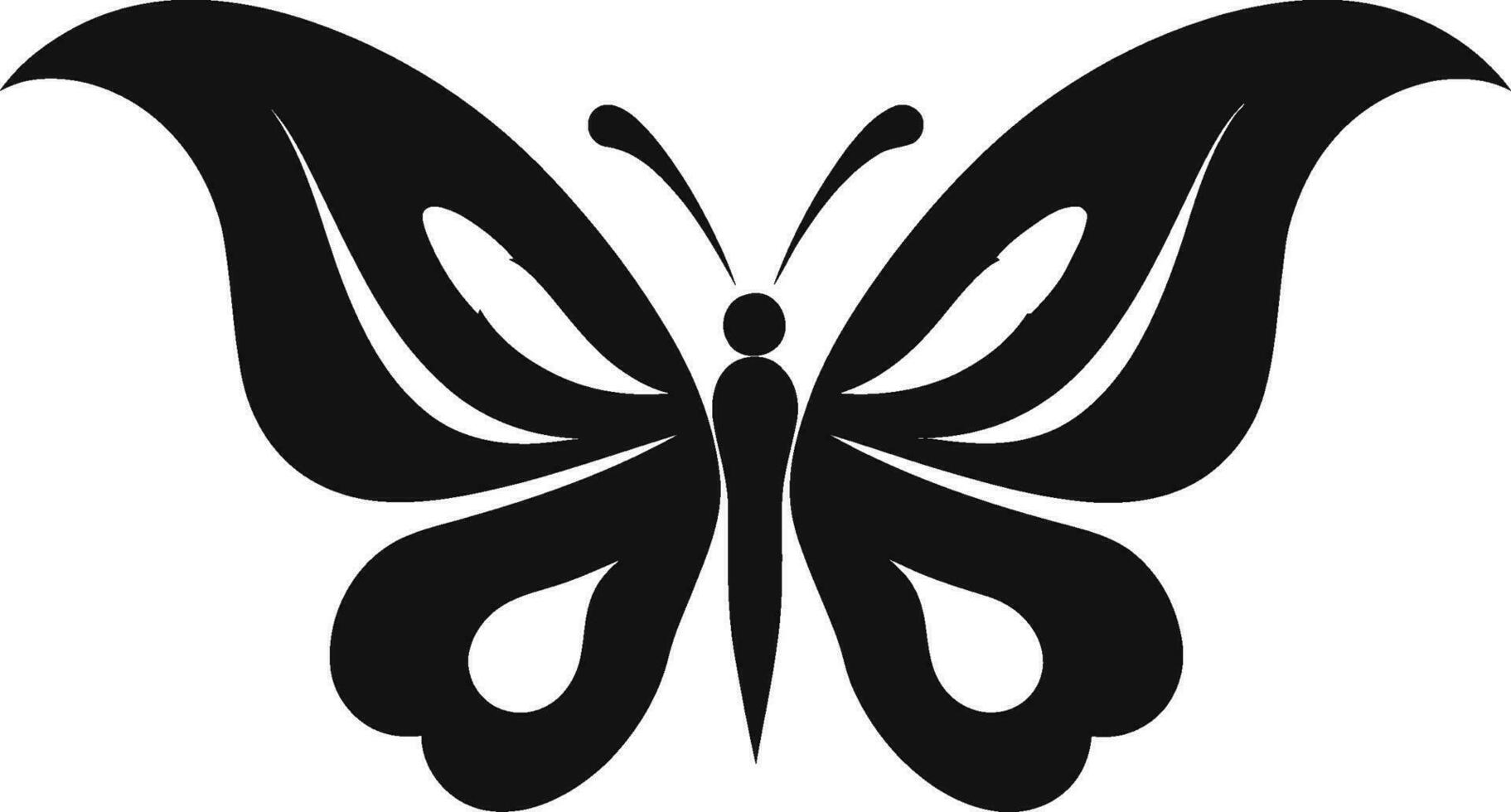 Delicate Elegance of Onyx Iconic Emblem Flight of Beauty Monochrome Aerial Majesty vector