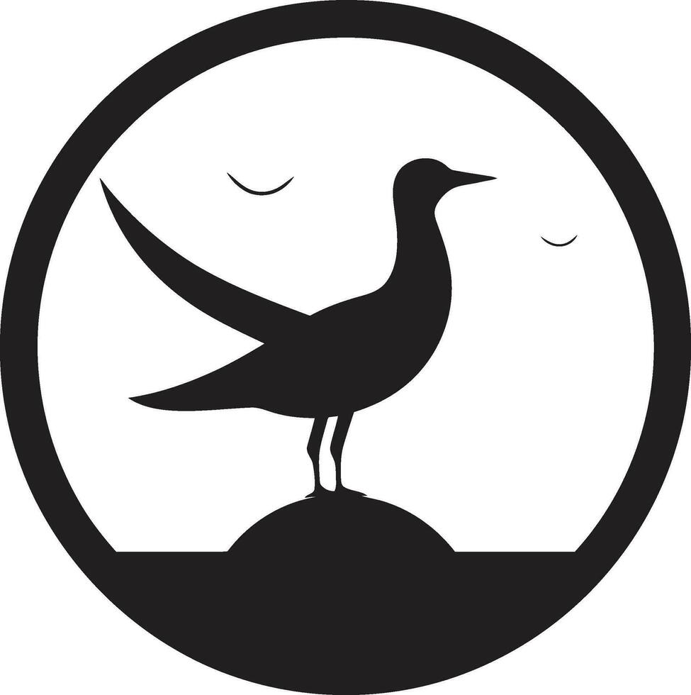 Aerial Serenity Vector Seagull Insignia Silent Majesty Black Logo in Seagull