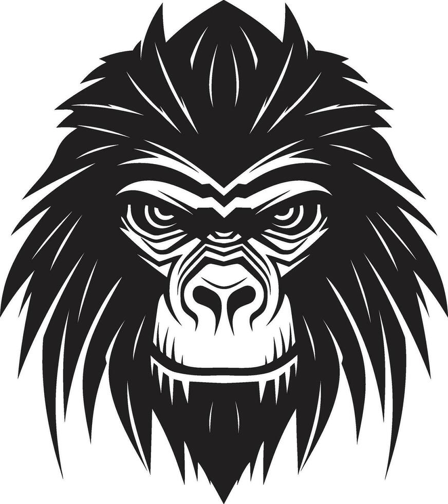 babuino coronado símbolo babuino líder icono vector