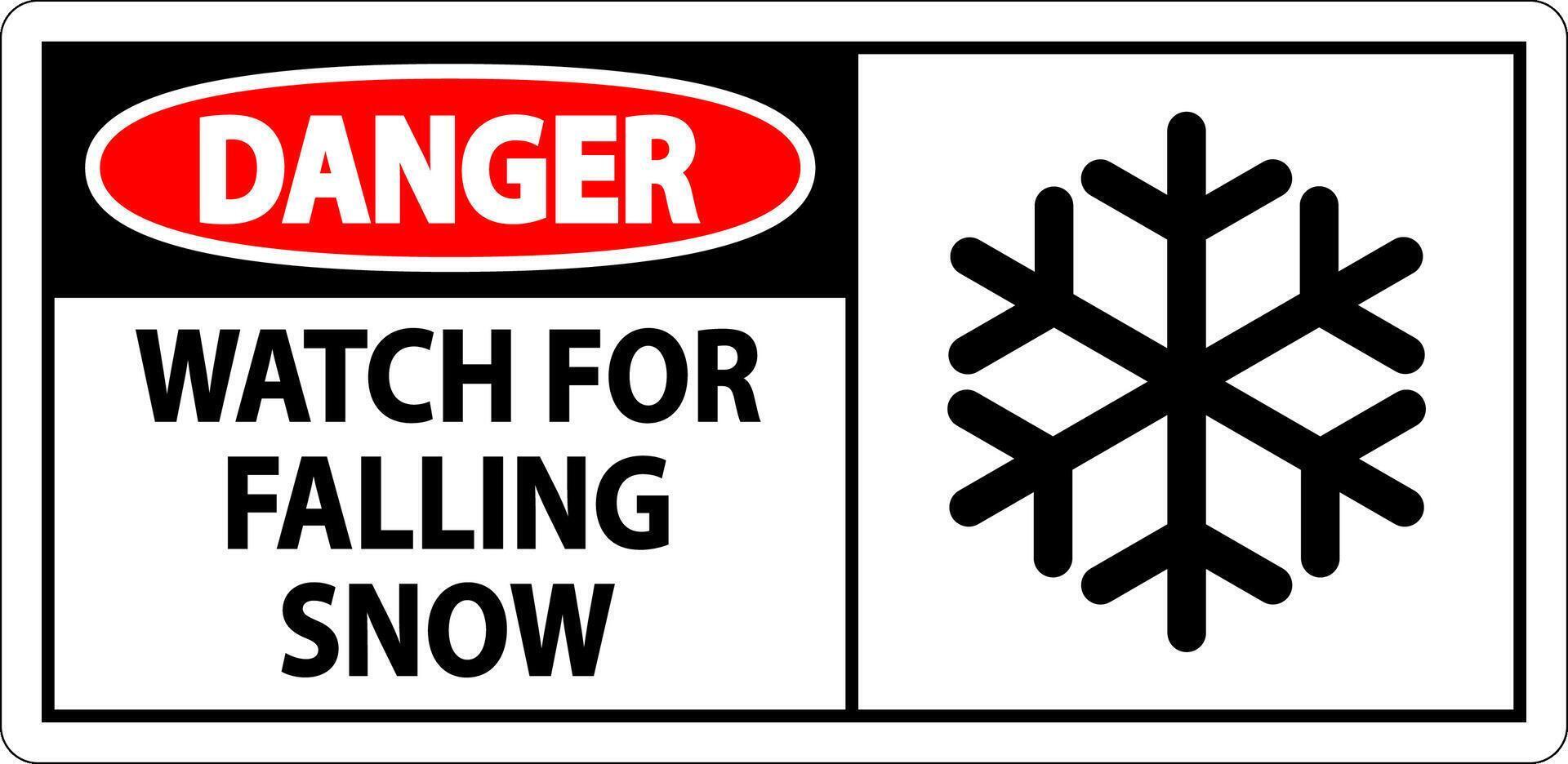 Danger Sign Watch For Falling Snow vector