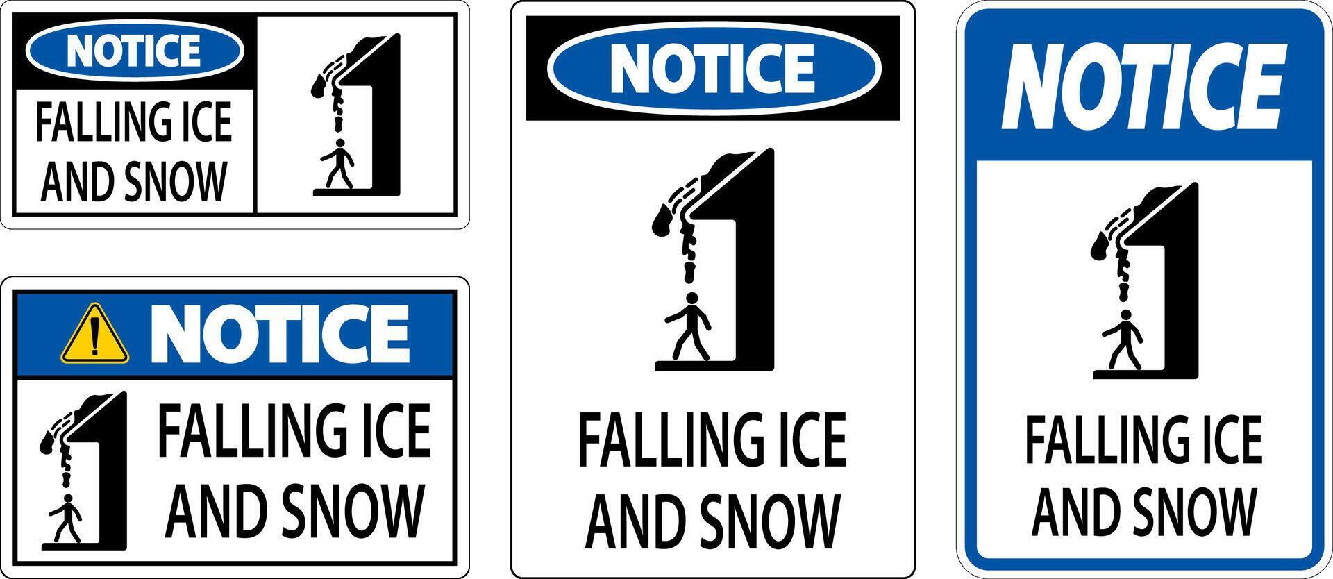 Ice and Snow Warning Sign Caution - Falling Ice And Snow Sign vector