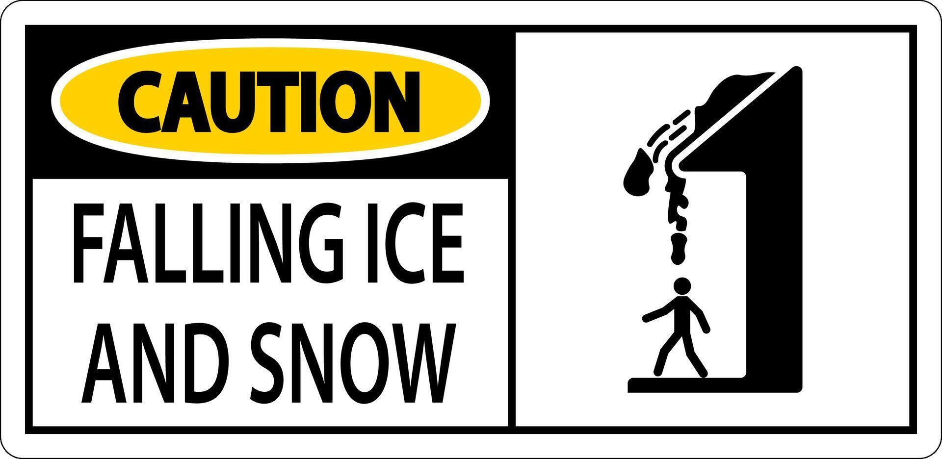 Ice and Snow Warning Sign Caution - Falling Ice And Snow Sign vector