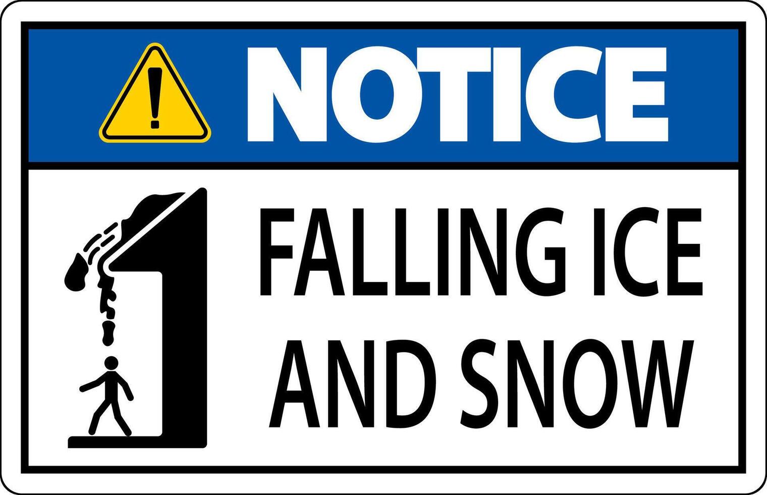 Ice and Snow Warning Sign Caution - Falling Ice And Snow Sign vector