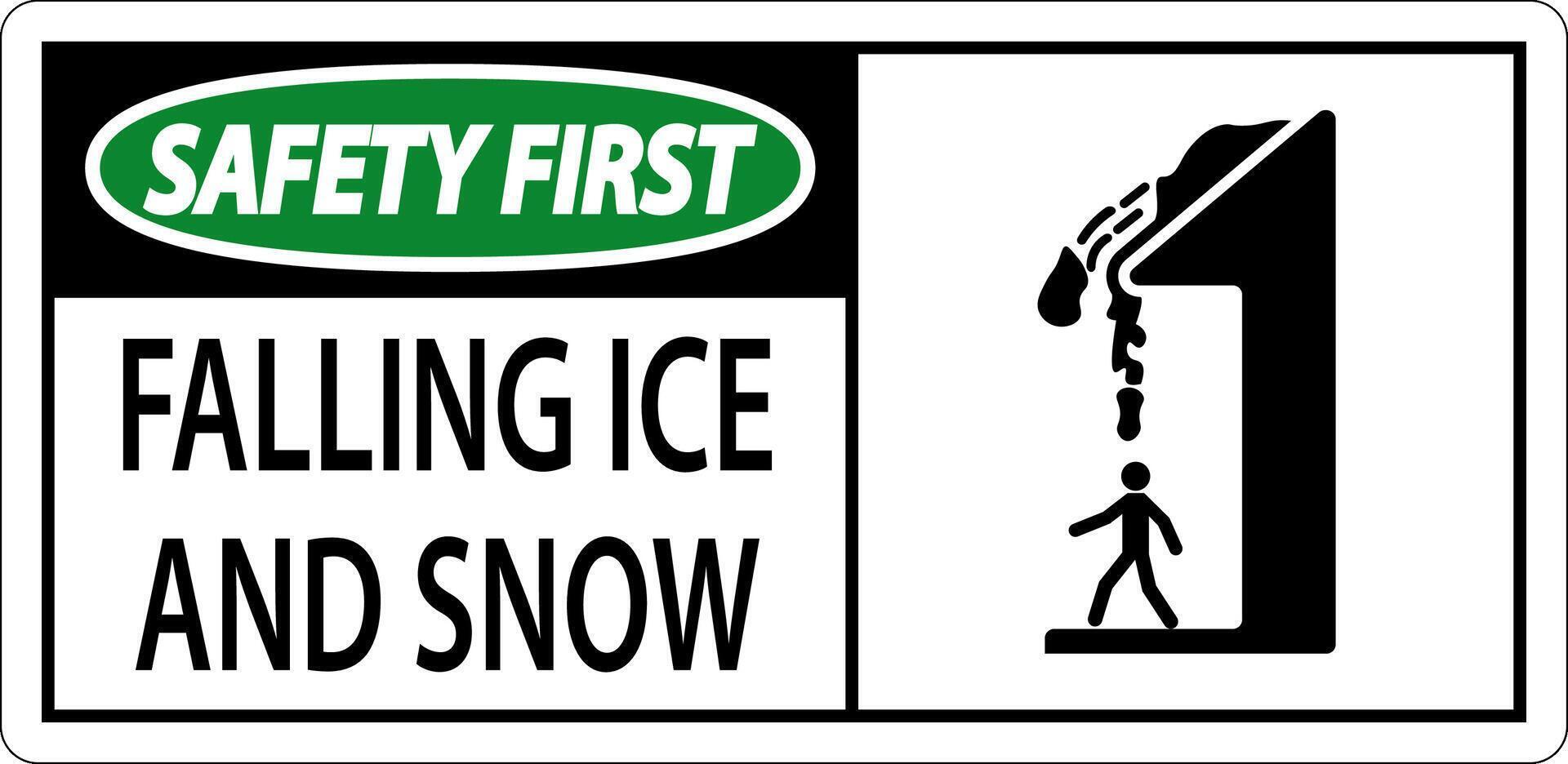 Ice and Snow Warning Sign Caution - Falling Ice And Snow Sign vector