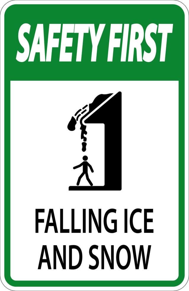 Ice and Snow Warning Sign Caution - Falling Ice And Snow Sign vector