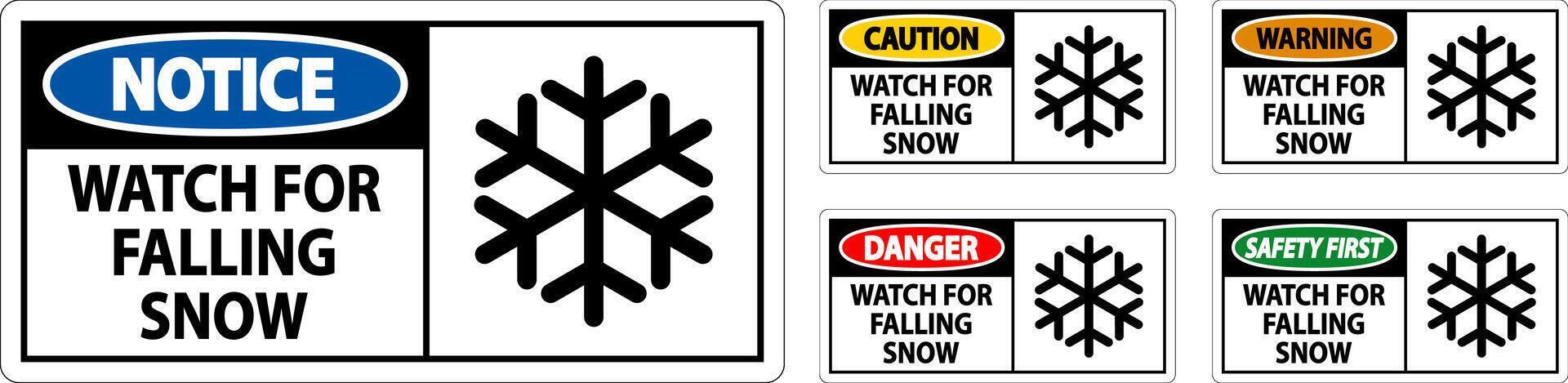 Warning Sign Watch For Falling Snow vector