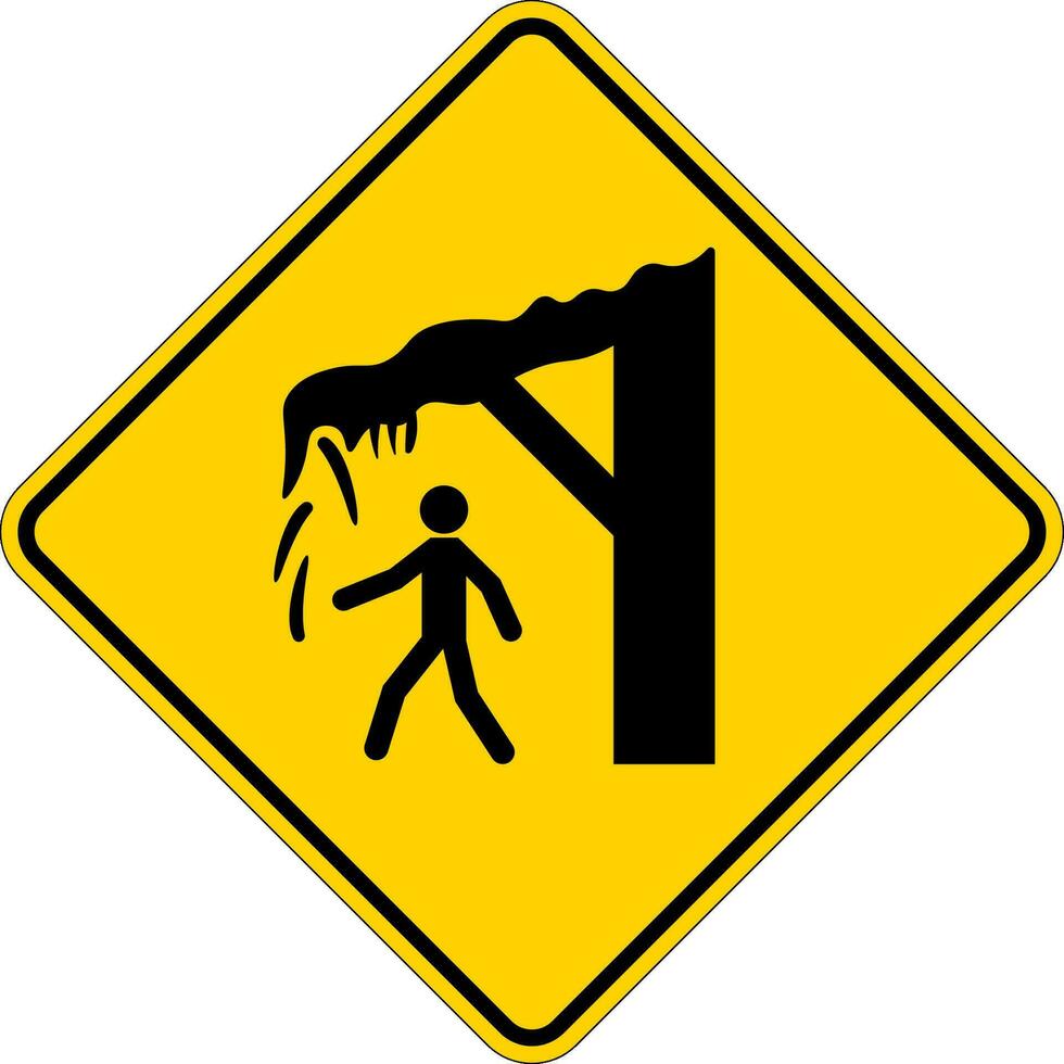 Ice Warning Sign Watch Out For Falling Ice And Snow Symbol vector