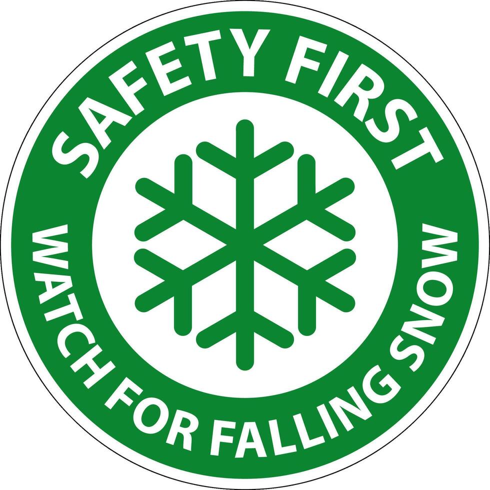 Safety First Sign Watch For Falling Snow vector