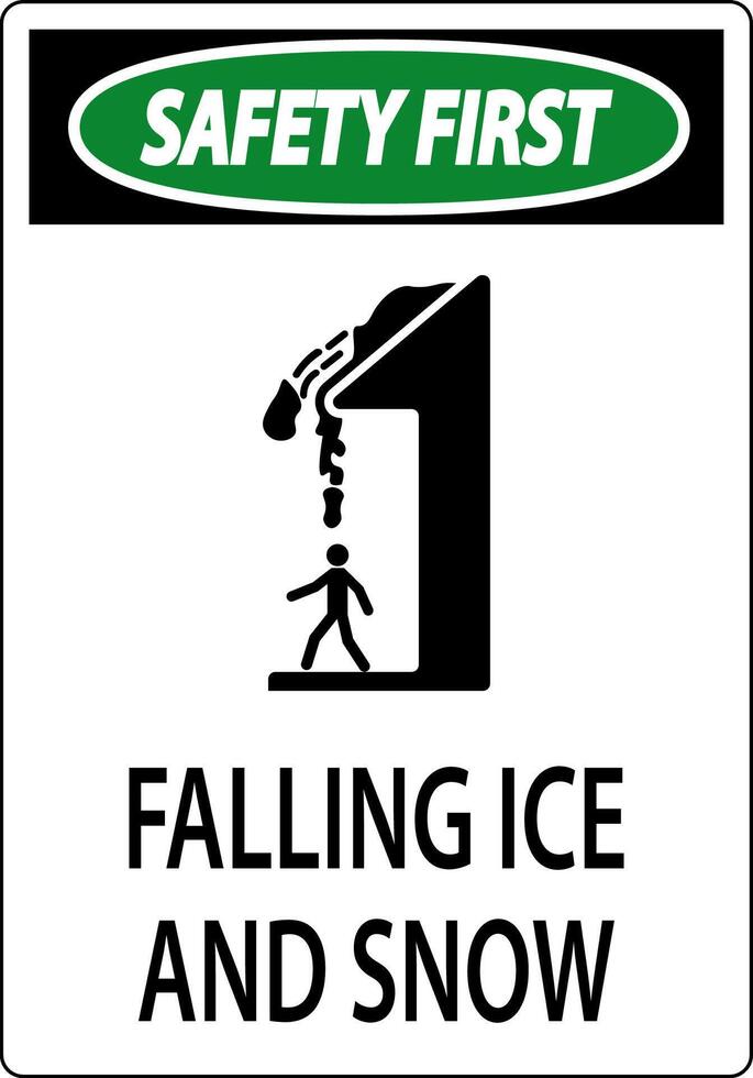 Ice and Snow Warning Sign Caution - Falling Ice And Snow Sign vector