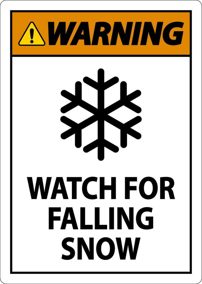 advertencia firmar reloj para que cae nieve vector