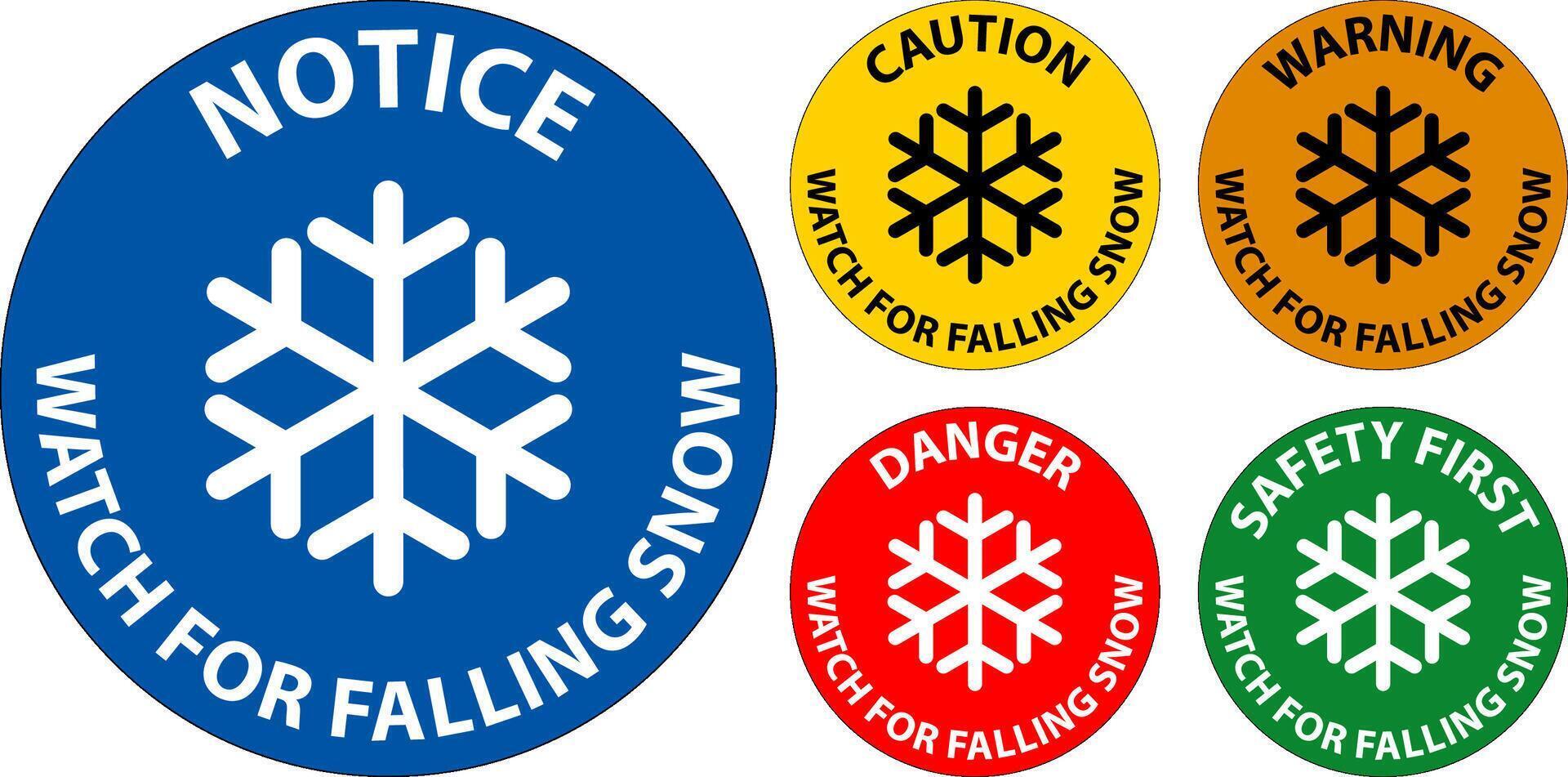 Warning Sign Watch For Falling Snow vector