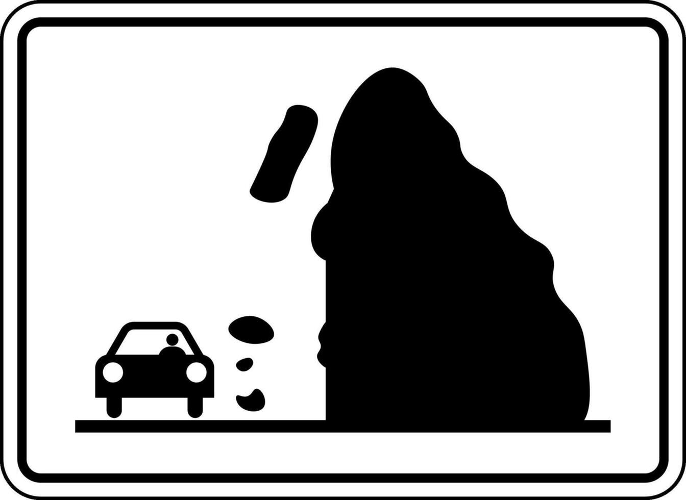 Warning Sign Falling rocks, snow or ice ahead. vector